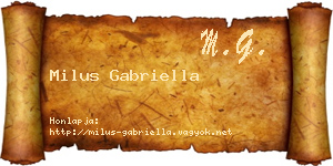 Milus Gabriella névjegykártya